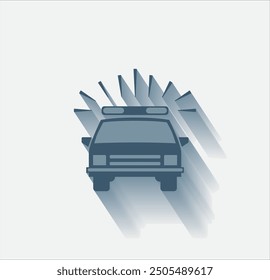 Vector dark color icon with shadow on light background