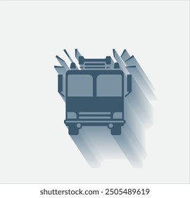 Vector dark color icon with shadow on light background