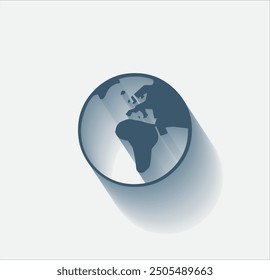 Vector dark color icon with shadow on light background