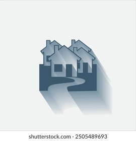 Vector dark color icon with shadow on light background