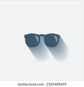 Vector dark color icon with shadow on light background