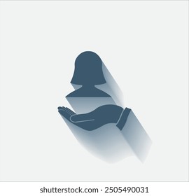 Vector dark color icon with shadow on light background