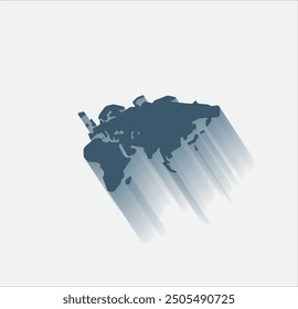 Vector dark color icon with shadow on light background