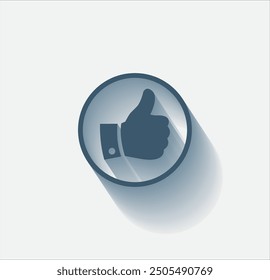 Vector dark color icon with shadow on light background