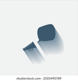 Vektorsymbol mit dunkler Farbe und Schatten auf hellem Hintergrund