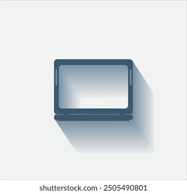 Vector dark color icon with shadow on light background