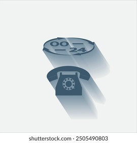 Vector dark color icon with shadow on light background