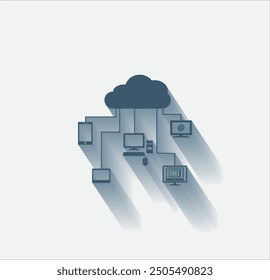 Vector dark color icon with shadow on light background