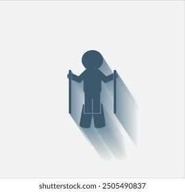 Vector dark color icon with shadow on light background