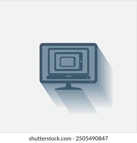 Vektorsymbol mit dunkler Farbe und Schatten auf hellem Hintergrund