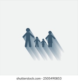 Vector dark color icon with shadow on light background