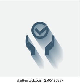 Vector dark color icon with shadow on light background