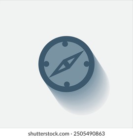 Vector dark color icon with shadow on light background
