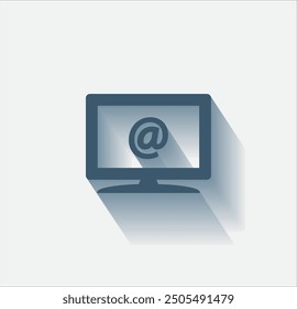 Vector dark color icon with shadow on light background