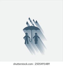 Vector de color oscuro con sombra sobre fondo claro