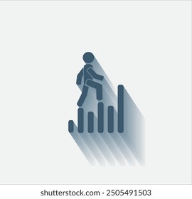 Vector dark color icon with shadow on light background