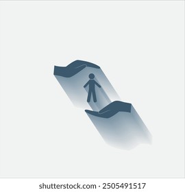 Vector dark color icon with shadow on light background
