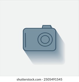 Vector dark color icon with shadow on light background