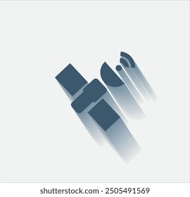Vektorsymbol mit dunkler Farbe und Schatten auf hellem Hintergrund