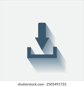 Vektorsymbol mit dunkler Farbe und Schatten auf hellem Hintergrund