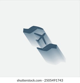 Vector dark color icon with shadow on light background