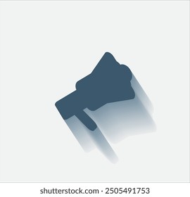 Vector dark color icon with shadow on light background