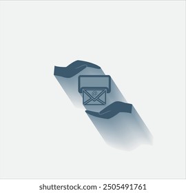 Vector dark color icon with shadow on light background