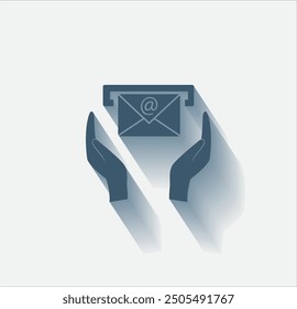 Vector dark color icon with shadow on light background