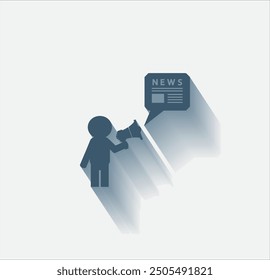 Vector dark color icon with shadow on light background