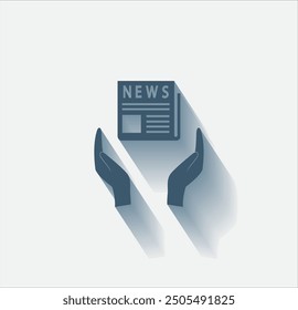 Vector dark color icon with shadow on light background