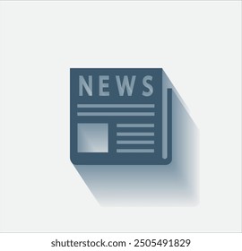 Vector dark color icon with shadow on light background