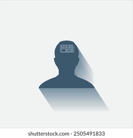 Vector dark color icon with shadow on light background
