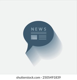 Vector dark color icon with shadow on light background