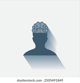 Vector dark color icon with shadow on light background