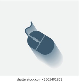 Vector dark color icon with shadow on light background