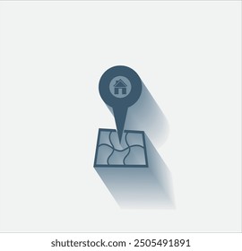 Vector dark color icon with shadow on light background