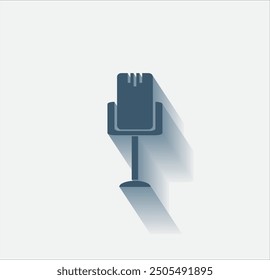 Vector dark color icon with shadow on light background