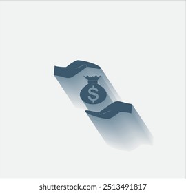 Vector dark color icon with shadow on light background