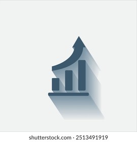 Vector dark color icon with shadow on light background