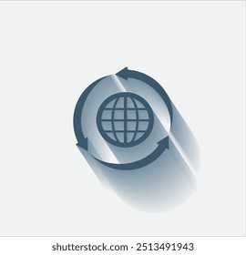 Vector dark color icon with shadow on light background