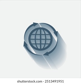 Vector dark color icon with shadow on light background