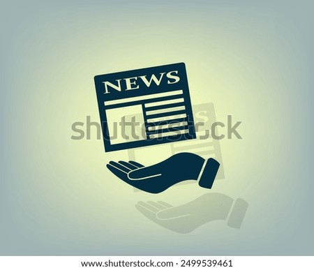 Vector dark color icon with shadow on gray background