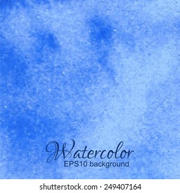 Vector dark deep blue abstract gradient watercolor background.