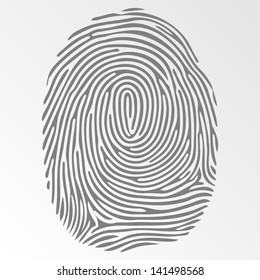 Vector dark fingerprint on gray background