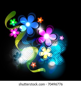 vector dark flower background design