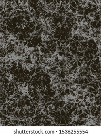 Vector dark gray grunge floral damask pattern on abstract organic textures background 