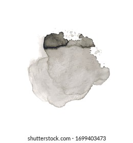 Vector Dark Gray Watercolor Stain Design Element