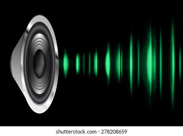 vector dark green sound wave, abstract pulse background. speaker. music. infographics. Technology background for computer graphic website internet and business.