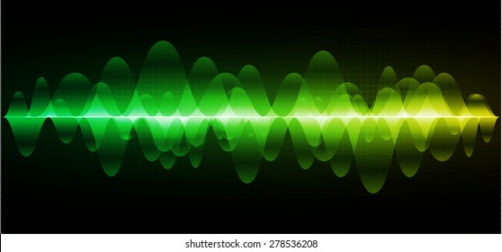 vector. dark green yellow sound wave, abstract pulse background. speaker. music. infographics. Technology background for computer graphic website internet and business.