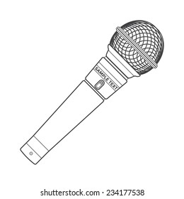 vector dark grey color outline stage microphone device